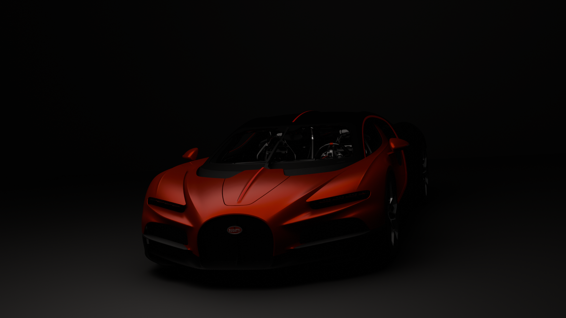 Bugatti Tourbillon rouge et noir vue principale